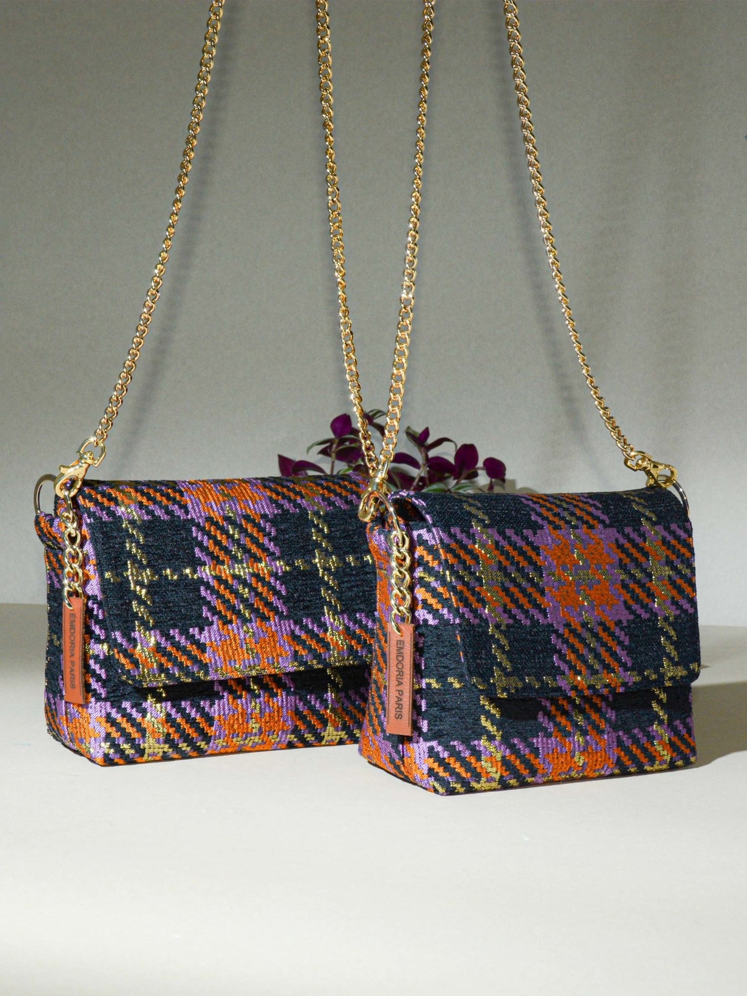 Sac-bandoulière -tissu-tartan-sac accessoire-petit sac en pochette